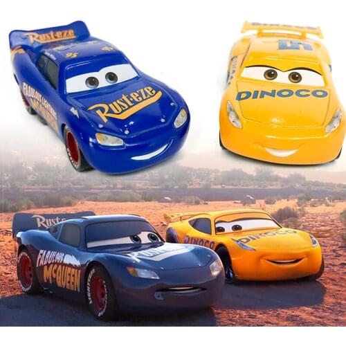 2PCS Disney Pixar Cars 3 Diecast Blue McQueen #51 Cruz Diecast Metal Alloy Model Cars Disney Car 1:55 Toy Kids Best Gift for boy