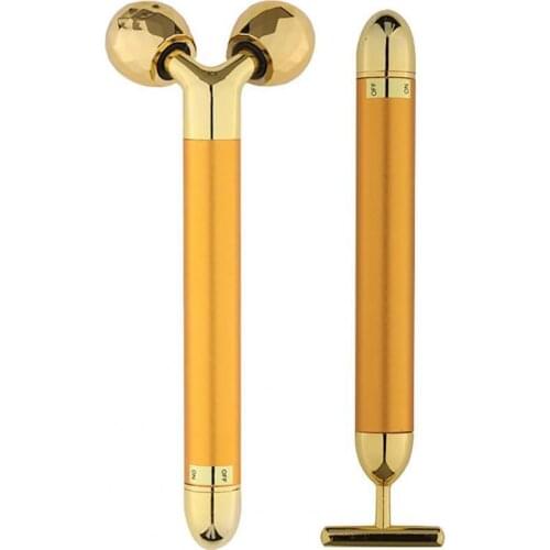 2Pcs Face Massagers Tighten Skin Increase Skin Metabolism Face Lift Devices T-shaped Vibrating Facial Rollers Massager Tools