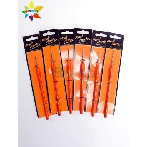 Mont Marte Copper Wooden Nylon Artist Paint Brushes for Gouache line pen oil painting Triangle penholder hook pen Art supplies