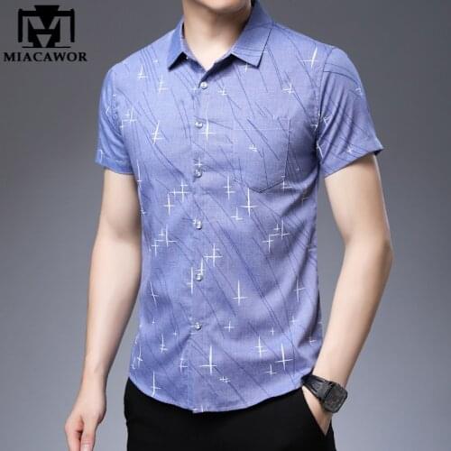 New Summer Shirts Men Fashion Print Short Sleeve Casual Shirts Slim Fit Chemise Homme Camisa Masculina Male Clothing C777