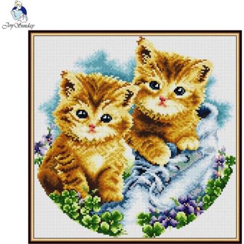DIY two cat animal pattern 5D diamond painting kit mosaic full square/round diamond embroidery rhinestones home decoration gifts