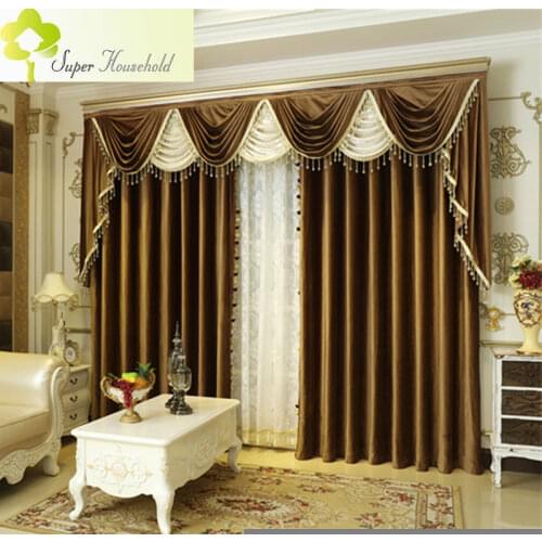 New Solid Color Dutch Velvet Valance Window Curtains Fabric European Curtain in Living Room Blackout Pelmet Drapes for Bedroom