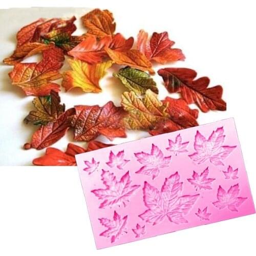 3D Maple Leaf Silicone Soap Mold Fondant Baking Tools Chocolate Sugarcraft Jelly Handmade Soap Moulds DIY Cake Border Decorating