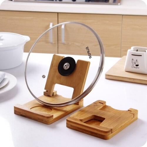 Foldable Bamboo Pot Lids Holder Cutting Board Storage Rack Kitchen Shelf Put The Lid Multip Pot Rack Kitchen Storage