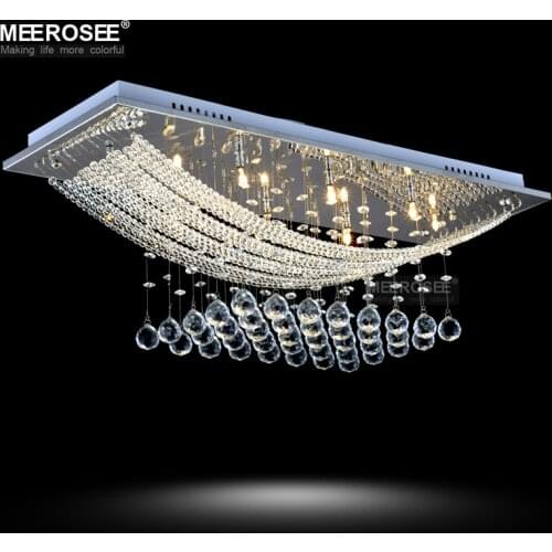 Modern crystal ceiling light fixture Rectangle lustre crystal light/ lamp modern ceiling lights for living room MD5081-L8