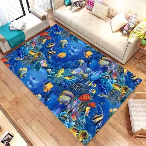 Modern Rug, Area Rug, 3d Print Carpet, Non Slip Flor Carpet, Kids Room Rugs, Awesome Rugs, Aquarium7 Pattern Carpet