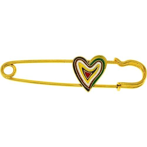 Rhinestone Flower Heart Brooches For Women Vintage Gold Design Fashion Jewelry Shirt Collar Retro Clip Broches Pins Gift