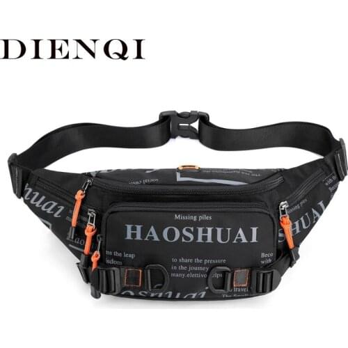 DIENQI Nylon Waist Bag Men Chest Bag Male Fanny Packs Crossbody Travel Purse Phone Pouch Hip Bum Shoulder Bag drop shipping 2021