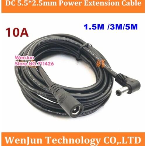 High quality elbow 19V power extension cable DC 5.5*2.5 male to female power cable DC 5.5x2.5mm for notebook / Projector