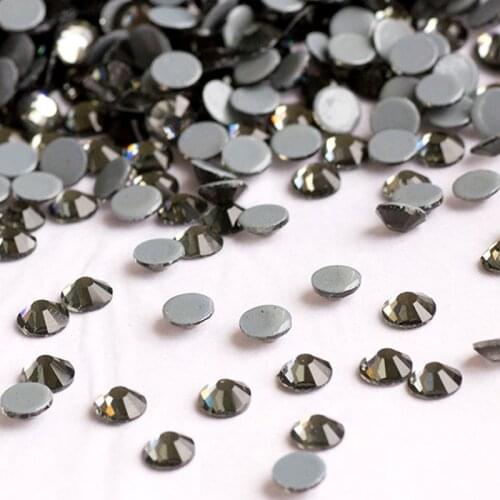 YANRUO 2058HF SS4-SS30 Black Diamond Glass Strass Hotfix Crystal Flat Back Hot Fix Rhinestones For Garment Accessories