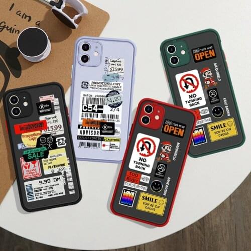JAMULAR Funny Retro Bar Code Label Phone Case For iPhone 12 Pro 11 XS MAX X 7 XR SE20 8 6Plus Transparent Hard Cover Matte Coque