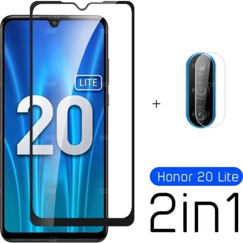 2 in 1 protective glass on honor 20lite camera screen protector for huawei honor 20 lite light tempered glass film 6.15