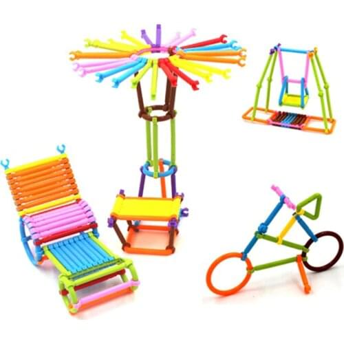 120pcs/Bag Assembled Educational Toys Smart Stick Plastic Building Blocks For Children Kindergarten Assembling Toy TY0024