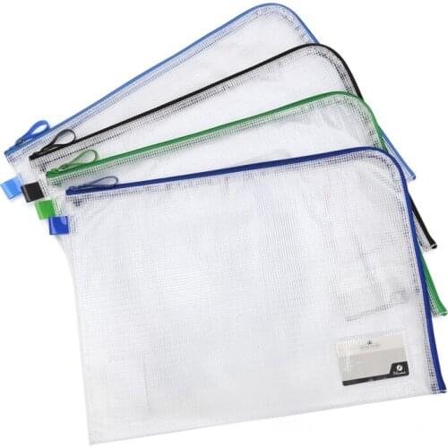 Custom A3 A4 A5 B3 B4 double open-ended zipper stationary file pouch for school/office