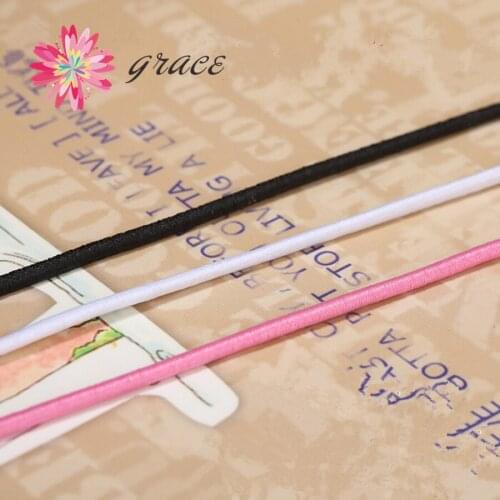 5m/lot 2mm/4mm High Stretch Cotton Elastic Cord Colorful Round Rubber Band For Diy Girl Kid Hair Ropes Ponytail Holder Materials