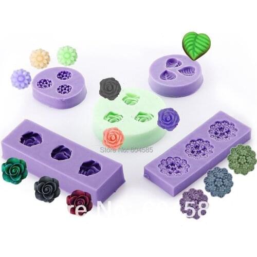 5 x in Set Silicone Icing Mould Mold Flower Rose Leave Sugar Paste Sugarpaste Cake Decorating wedding party