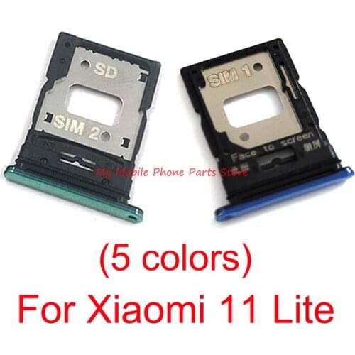 10 PCS New Sim Card Tray Holder Slot Adapter For Xiaomi 11 Lite 11lite Sim Tray Card Reader Spare Parts For Mi 11 Lite Mi11lite