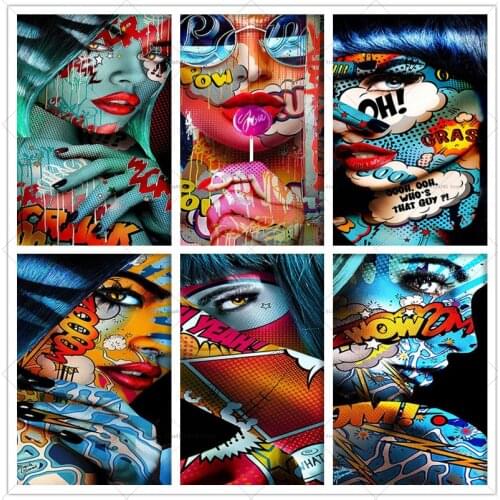 DIY Diamond Painting Modern Street Art Diamond Embroidery Graffiti Woman Abstract Handmade Diamond Cross Stitch Room Decoration