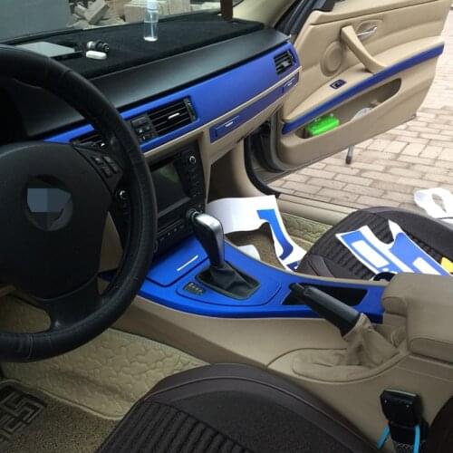 Car-Styling 5D Carbon Fiber Car Interior Center Console Color Change Molding Sticker Decals For BMW 3 Series E90 E92 2005-2012