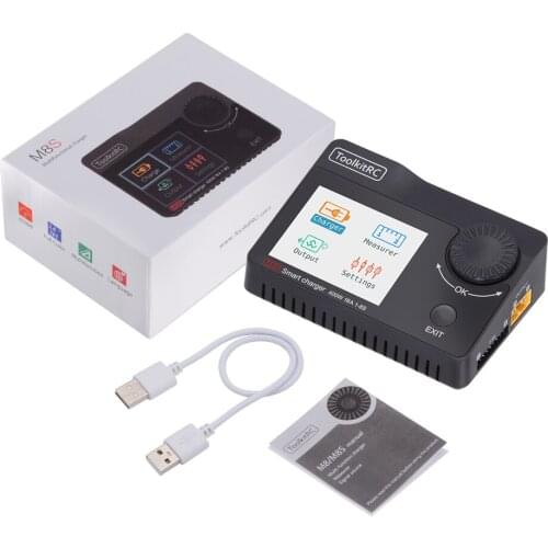 ToolkitRC M8S 400W 18A Color Screen Balance Charger Discharger for 1-8S Lipo LiHV Life Lion NiMh Pb Battery 20%OFF