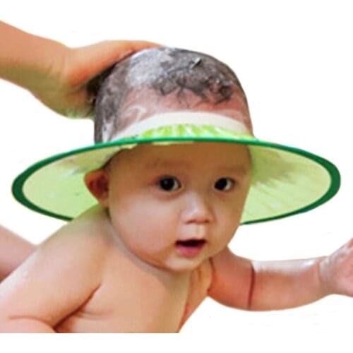Safe Children Shampoo Bath Shower Cap Adjustable Baby Shower Hat Baby Shampoo Cap Wash Hair Shield Resizable Hat