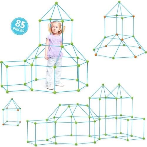 Kids Construction Fort Building Castles Tunnels Tents Kit DIY 3D Magination Cultivation Play House Assemble Toys Children Gifts