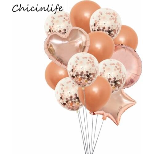 Chicinlife Rose gold Foil Balloons Wedding Birthday Fringe Tinsel Curtain Graduation Christmas Party Decoration Confeti Ballon