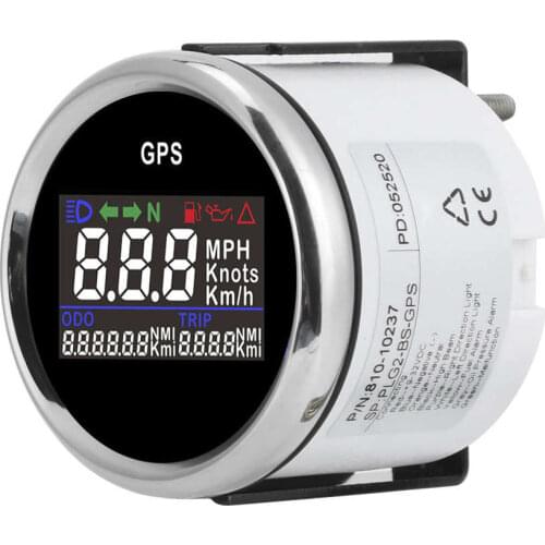 GPS Speedometer 52mm/2 Inch Multifunctional Digital LCD Speedometer Odometer Adjustable Mileage Trip Counter Suitable for
