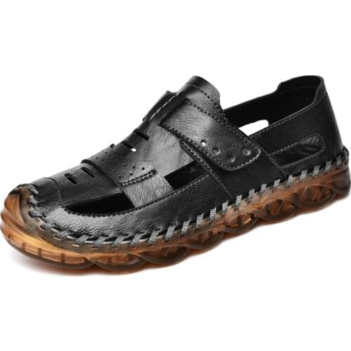 HUGOJIENIYA Men's Leather Sandals