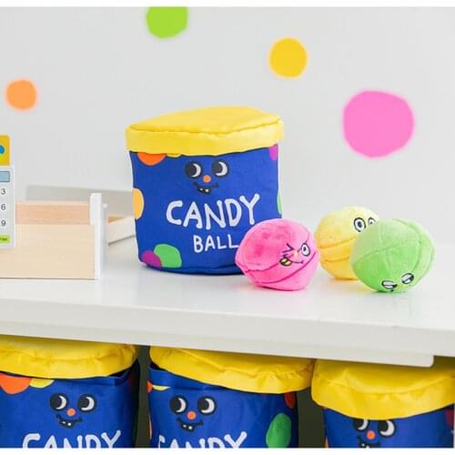 Ins Hot Korea Candy Ball Dog Plush Toy Plush Ball Dog Toy With Funny Sound Omurice Cat Puppy Chew Interactive Toys