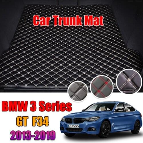 Leather Car Trunk Mat For BMW 3 Series Gran Turismo 2013-2019 Trunk Boot Mat 3Srieis GT Liner Pad Carpet BMW F34 Cargo Liner