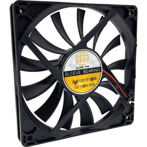 S1201512HB 120mm 15mm Slim Computer PC Cooling Fan,120X120X15mm DC 12V Sleeve Bearing 0.42A High Speed CFM Cooler