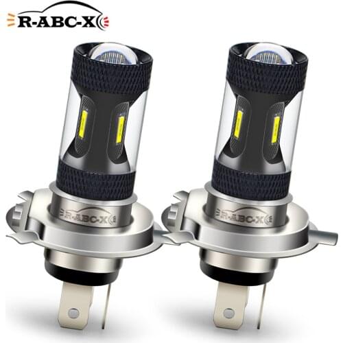 RUIANDSION 2Pcs H4 P43T HS1 9003 HB2 2400Lm Fog Light Bulb Motorbike Moped Scooter Headlight 10V-32V 12V 24V White Yellowow