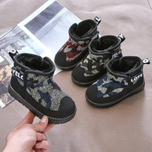 Top Selling Children Snow Boots 2020 New Winter Plush Warm Martin Boys Shoes Fashion Leather Soft Fleece Antislip Girls Boots