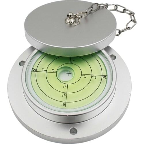 HACCURY Metal Round Level Bubble with protective Cover Large Universal Spirit bubble Level for crane pump heavy machinery