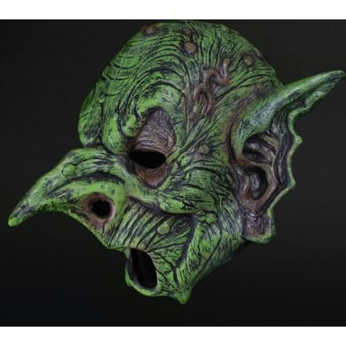 New Foam Witch Mask Green Goblin Cosplay Costume Green Elf Scary Witch Mask Halloween Carnival Festival Party Mask Party Props