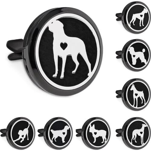 New Arrival Cross Dog Black 30mm Magnet Open Essential Oil Car Vent Clip Perfume Diffuser Locket Free 10 Pads