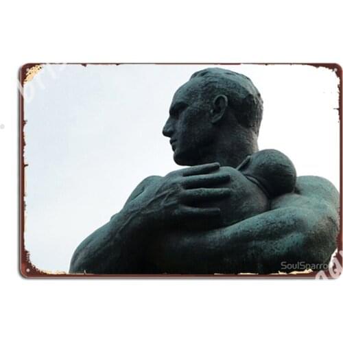 Father And Child, Gustav Vigeland Metal Signs Garage Decoration Garage Club Decoration Club Tin sign Posters