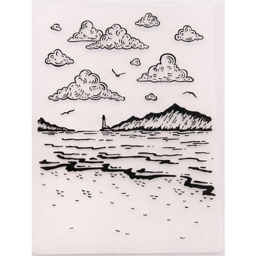 YINISE Plastic Embossing Folder For Scrapbook Stencils CLOUD RIVERDIY PAPER Album Cards Making CRAFT SUPPLIES Scrapbooking MOLDS