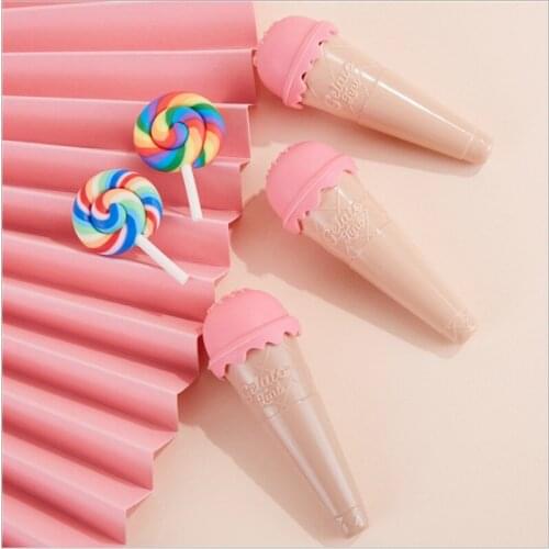 10/30/50pcs 8ml Empty Lip Gloss Tubes Plastic Lip Balm Tube Ice Cream Shape Lipstick Mini Sample Cosmetic Container