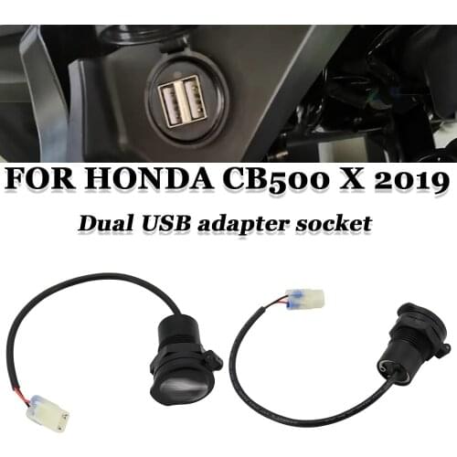 Socket Splitter USB Charger Cover Car Charger with Led Light Power Adapter Motorcycle Socket Mount For Honda CB500 X 2019