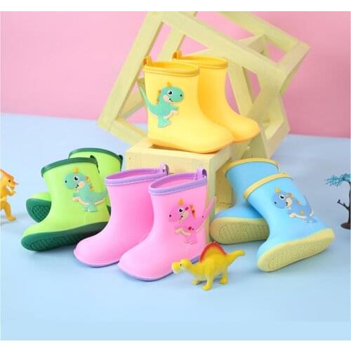 Children Cartoon Rain Boots Spring Summer Autumn Rubber Boots Soft Antiskid Waterproof Shoes