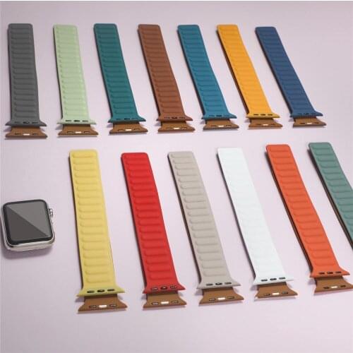 Silione Strap For Apple watch band 44mm 40mm iWatch band 38mm 42mm Silicone magnetic Loop strap Apple watch series 6 se 5 4 3 2