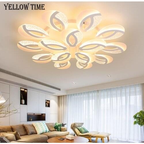 Dimmable Modern LED Chandelier White Acrylic Lamp For Living room Bedroom Dining room Kitchen Indoor Home Ceiling Led Lustres