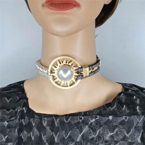 USA Exaggerate Original Unique Design Handmade Heart Choker Necklaces Women 2021 New Vintage Jewelry Pearl Collares Torques