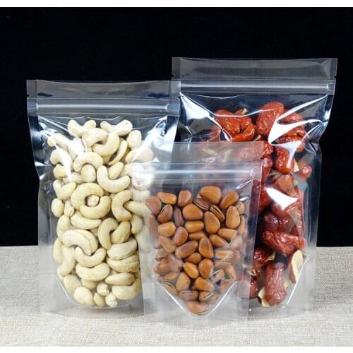 Stand Up Food Pouch Packaging Clear Plastic Zip Lock Package Ziplock Reclosable Self Heat Seal Bag For Zipper Resealable Big Tea