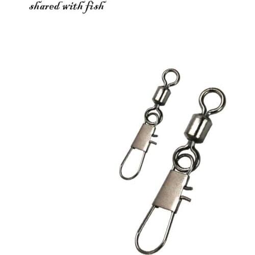 10pcs/lot Barrel Swivel With Safety Snap Fishing Tackle Fishing Accessories Size 5,6,7,8,10,12,14 2020