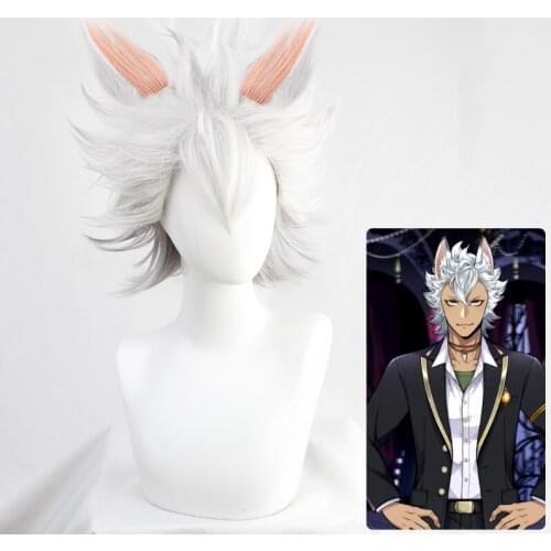 Twisted Wonderland Jack Howl Cosplay Short Heat Resistant Synthetic Hair Halloween Party + Free Wig Cap