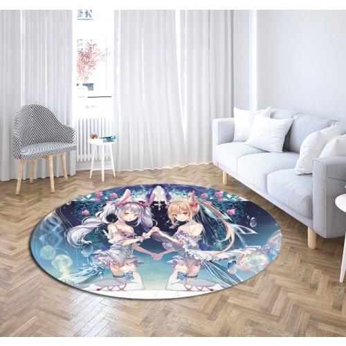 Japan Anime Round Carpet 3D Print Sexy Bikini Girl Rugs Play Tent Floor Mat Cartoon Home Floor Rugs Computer Chair Area Carpet