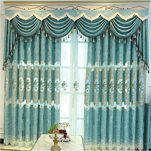 Curtains Tulle for Living Room Dining Bedroom Valance Luxury European Style Thickening Shading Modern French Window Mantle Villa